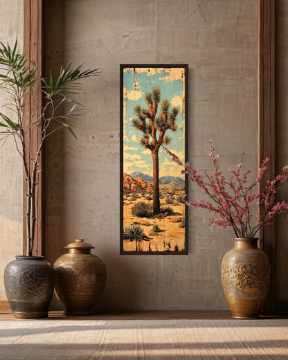 Tall Narrow Joshua Tree Southwestern Vertical Canvas Wall Art