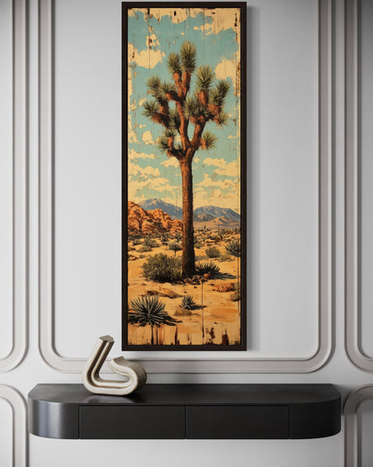 Tall Narrow Joshua Tree Southwestern Vertical Canvas Wall Art