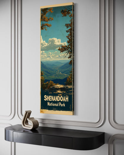 Tall Narrow Shenandoah National Park Vertical Travel Poster Wall Art