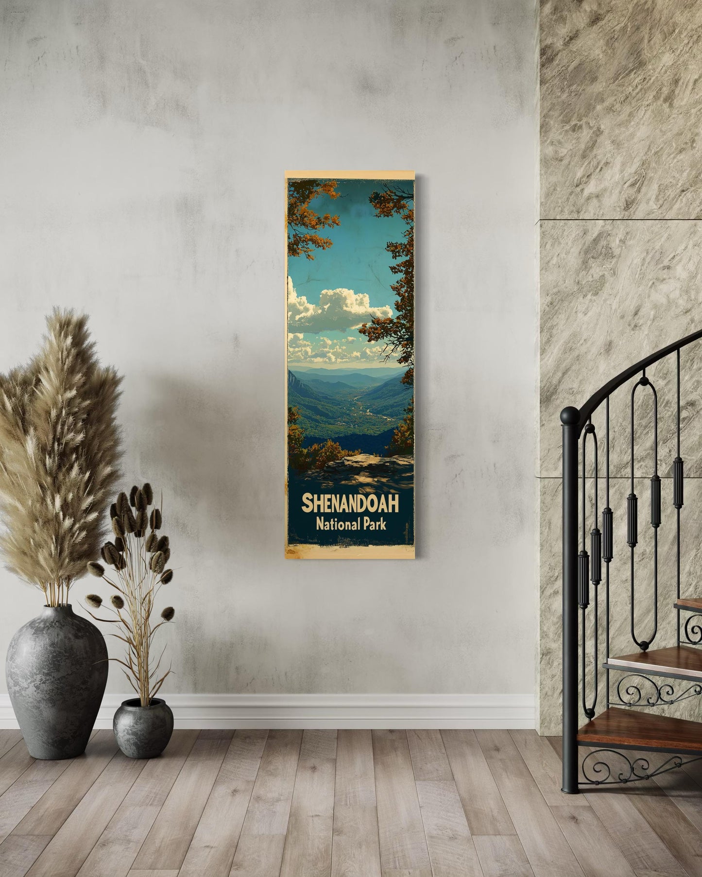 Tall Narrow Shenandoah National Park Vertical Travel Poster Wall Art
