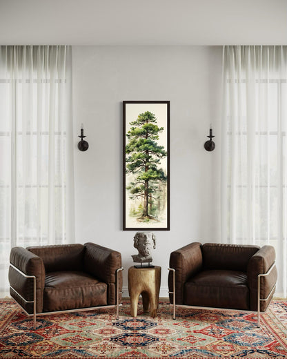 Tall Pine Tree Narrow Vertical Canvas Wall Art