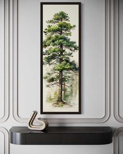 Tall Pine Tree Narrow Vertical Canvas Wall Art