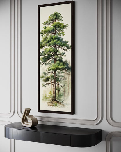 Tall Pine Tree Narrow Vertical Canvas Wall Art