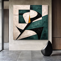 Teal Harmony Geometric Abstract Wall Art