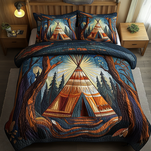 Teepee Nights 3-Piece Quilted Bedding Set - Single (59" x 70")