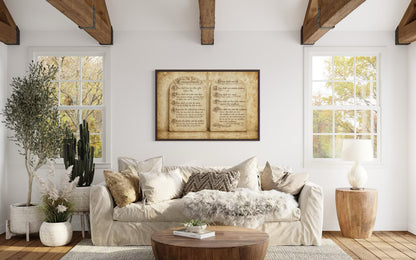 Ten Commandments Christian Scripture Canvas Wall Art