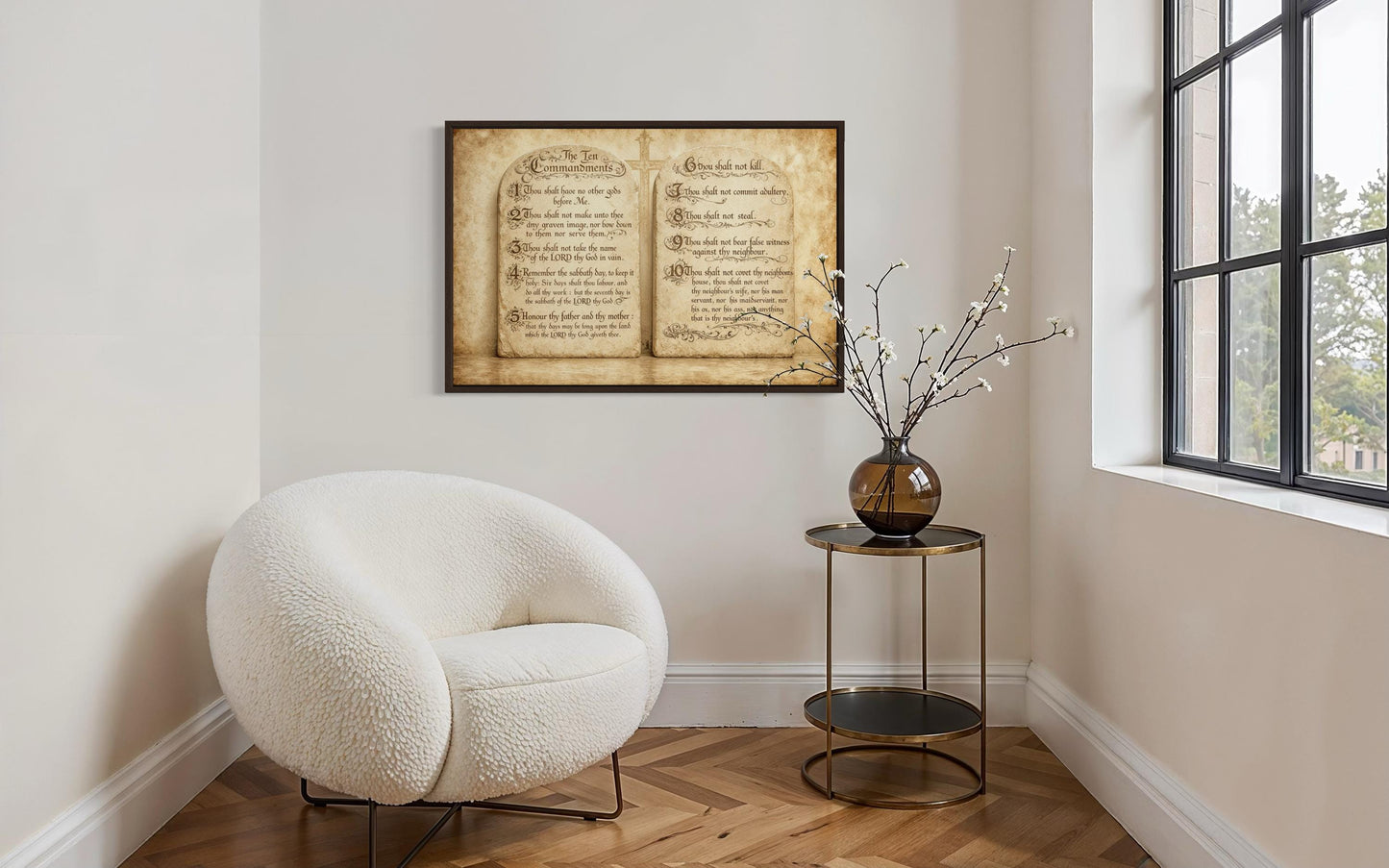 Ten Commandments Christian Scripture Canvas Wall Art