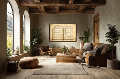 Ten Commandments Christian Scripture Canvas Wall Art