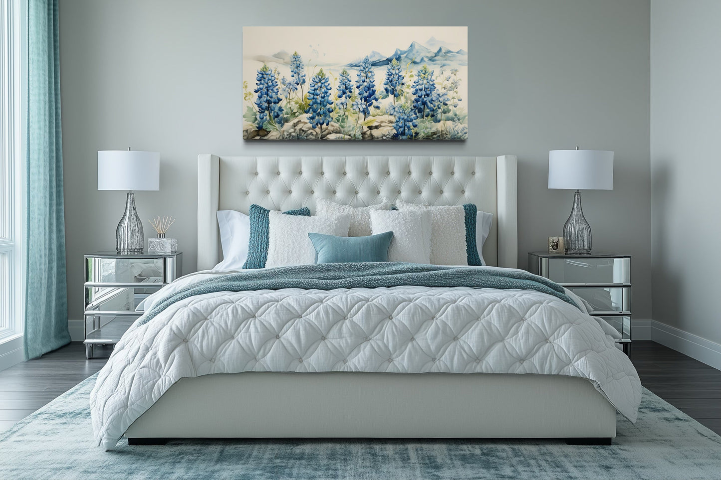 Texas Bluebonnets Framed Canvas Wall Art