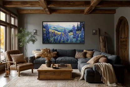 Texas Bluebonnets Wall Art – Framed Canvas Print | Rustic Farmhouse Decor