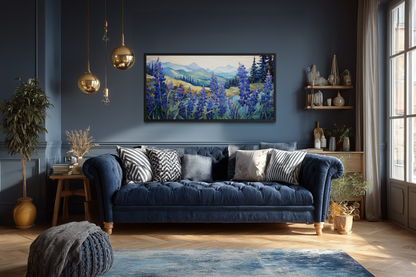 Texas Bluebonnets Wall Art – Framed Canvas Print | Rustic Farmhouse Decor