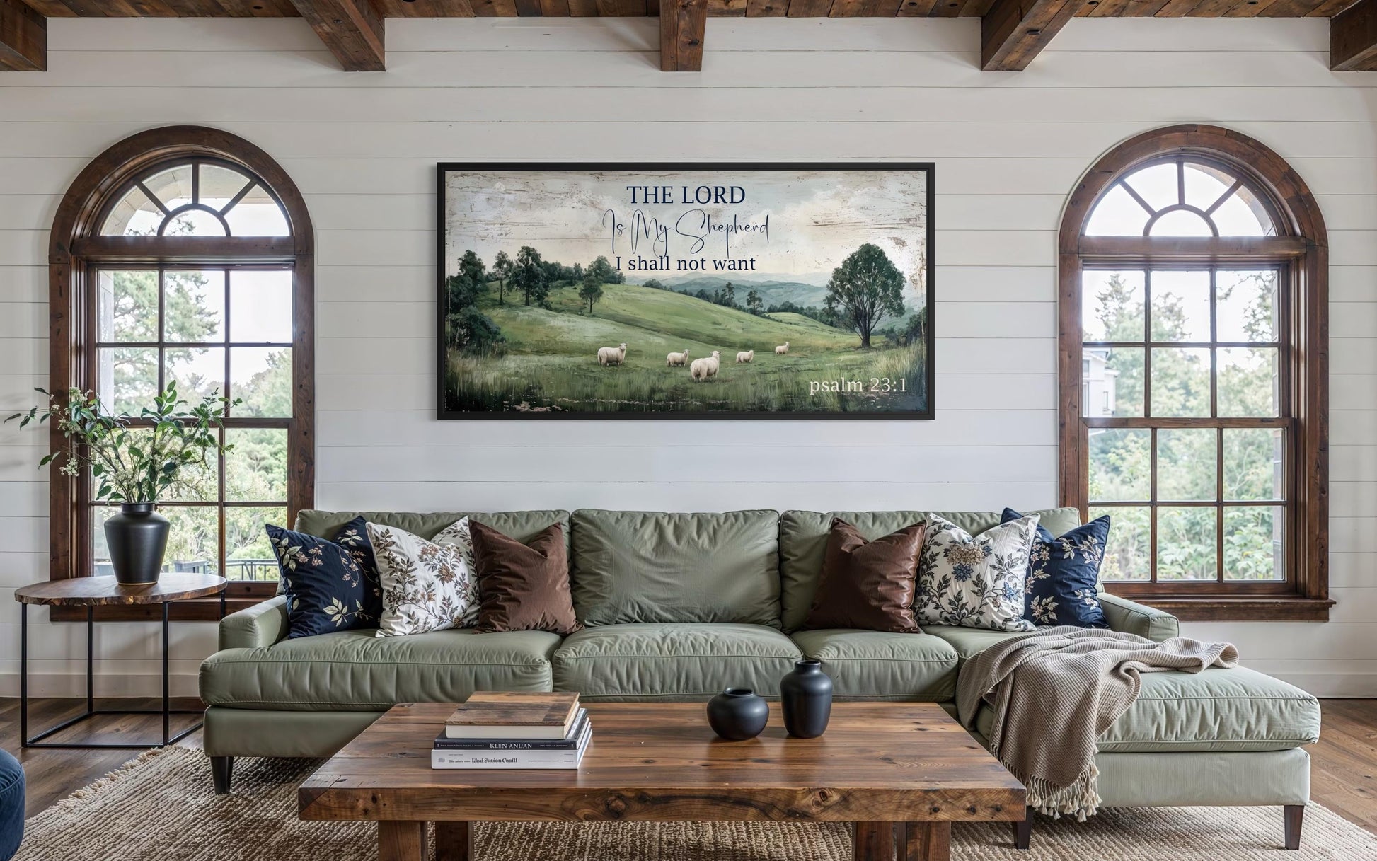The Lord Is My Shepherd Psalm 23:1 Christian Scripture Canvas Wall Art