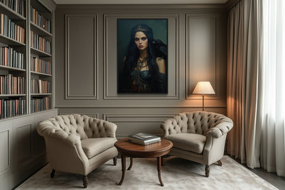 The Morrigan Warrior-Queen Celtic Goddess Framed Canvas Wall Art