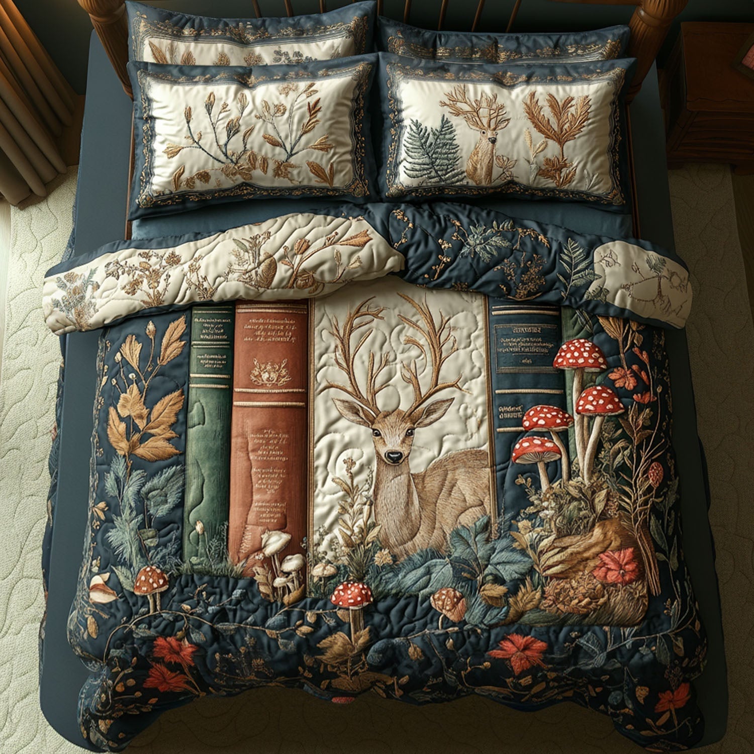 The Book Nook 3-Piece Quilted Bedding Set - Single (59" x 70")