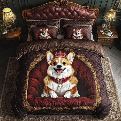 The Velvet Corgi 3-Piece Quilted Bedding Set - Single (59" x 70")