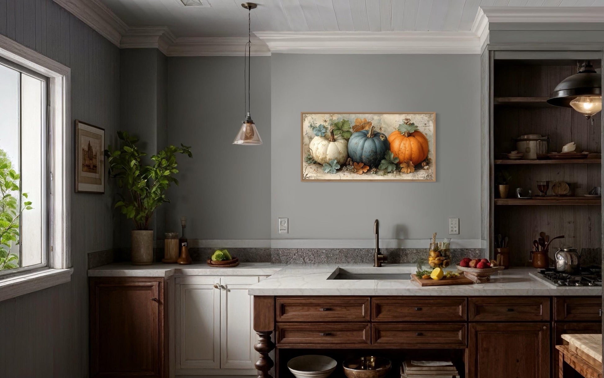 Three Pumpkins Wall Art For Kitchen Or Dining Room Decor