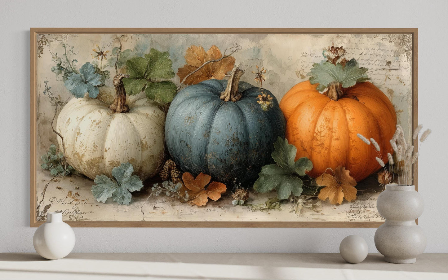 Three Pumpkins Wall Art For Kitchen Or Dining Room Decor