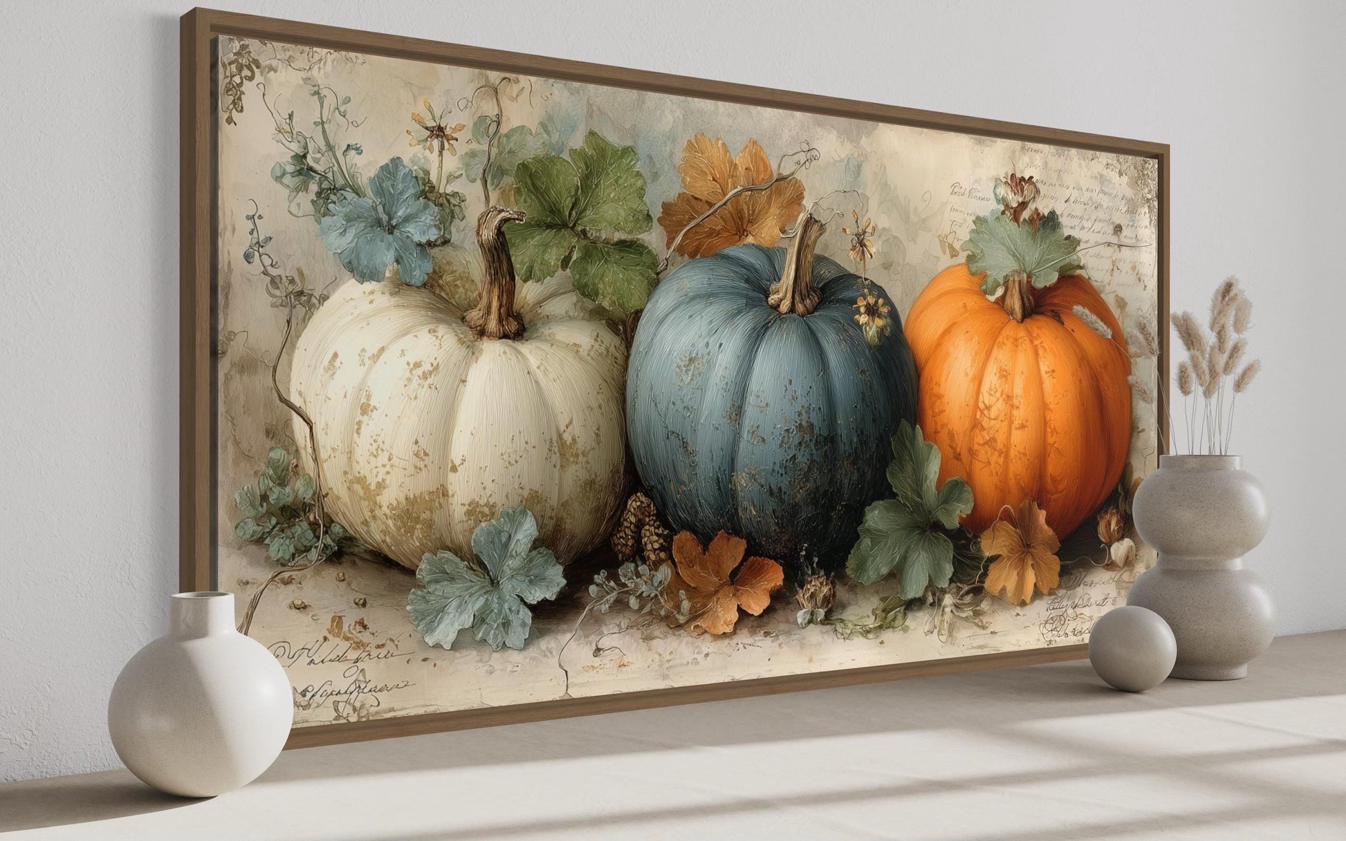 Three Pumpkins Wall Art For Kitchen Or Dining Room Decor