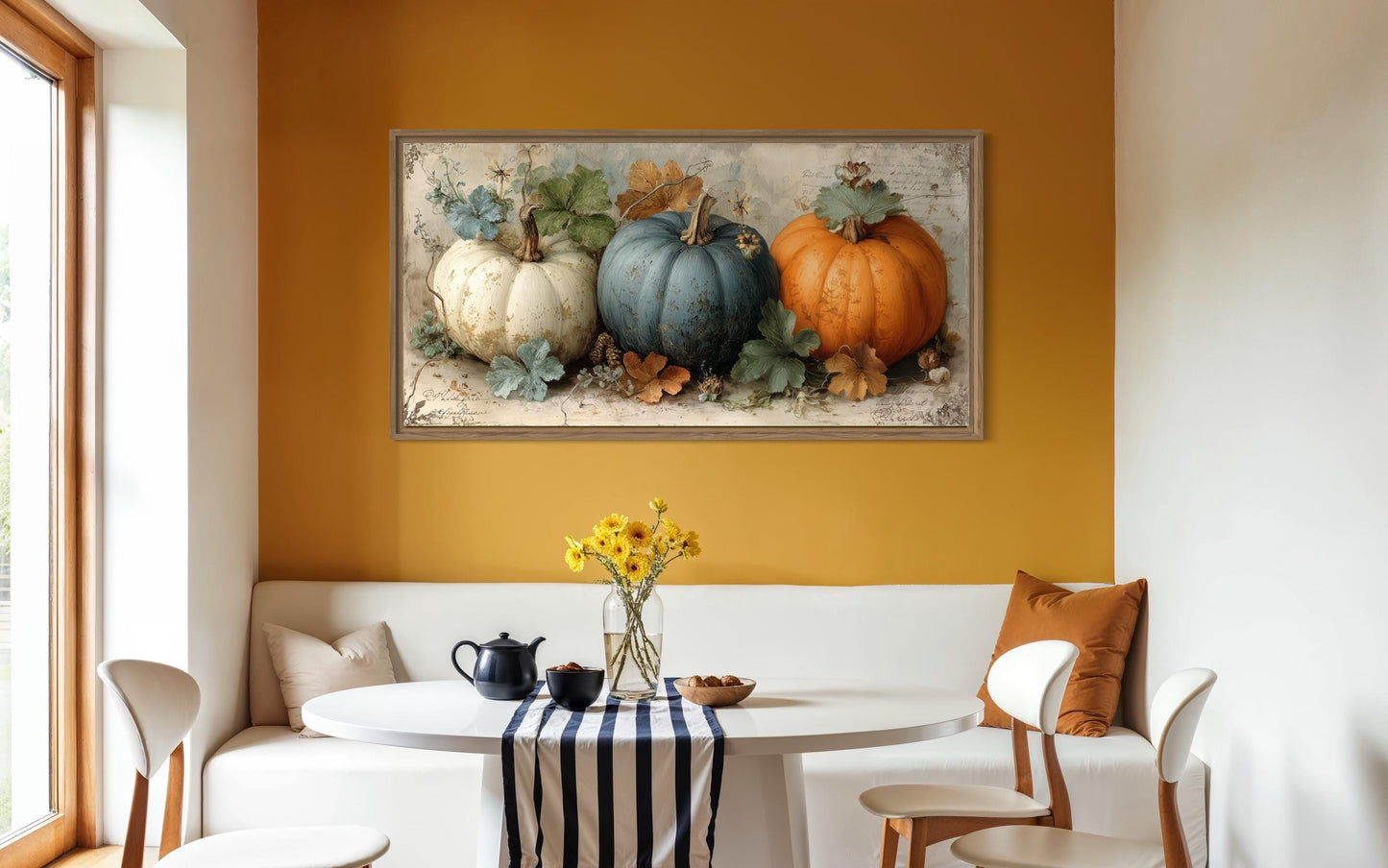 Three Pumpkins Wall Art For Kitchen Or Dining Room Decor