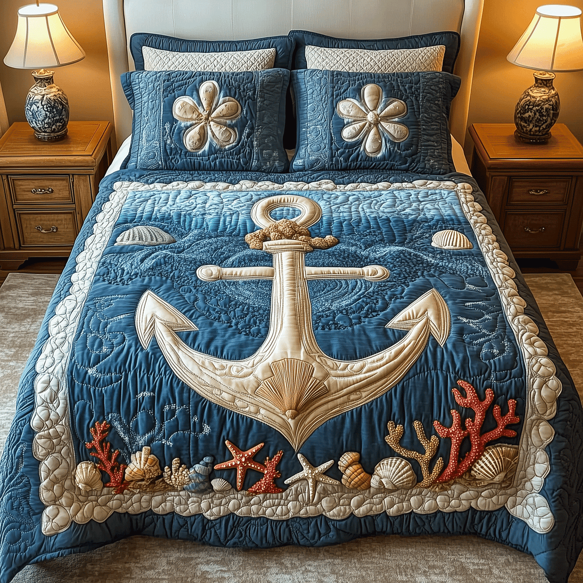 Tidal Tranquility 3-Piece Quilted Bedding Set - Single (59" x 70")