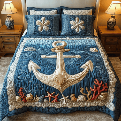 Tidal Tranquility 3-Piece Quilted Bedding Set - Single (59" x 70")