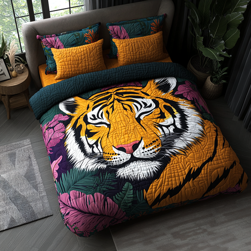 Tiger Tangle Quilted Bedding Set - Single (59" x 70")
