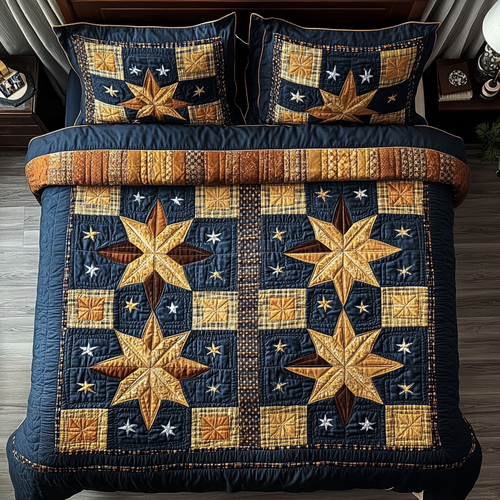 Timber Star 3-Piece Quilted Bedding Set - Single (59" x 70")