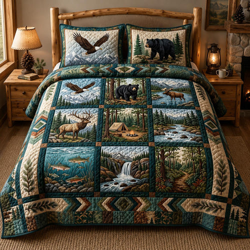 Timber Trails 3-Piece Quilted Bedding Set - Single (59" x 70")