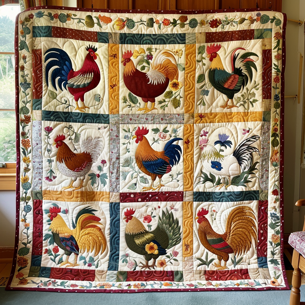 Throw (55'' x 60'') /Timeless Clucker Quilted Blanket