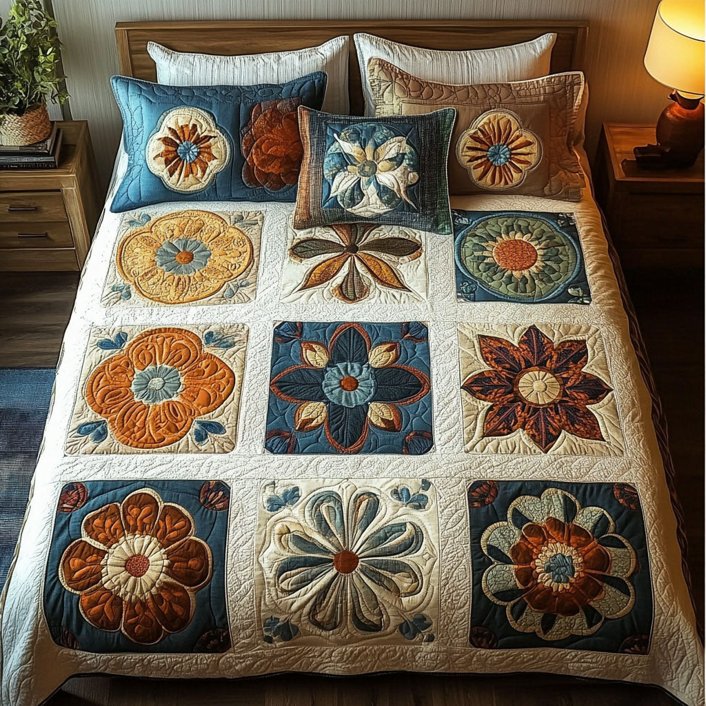 Tranquil Mandala 3-Piece Quilted Bedding Set - Single (59" x 70")