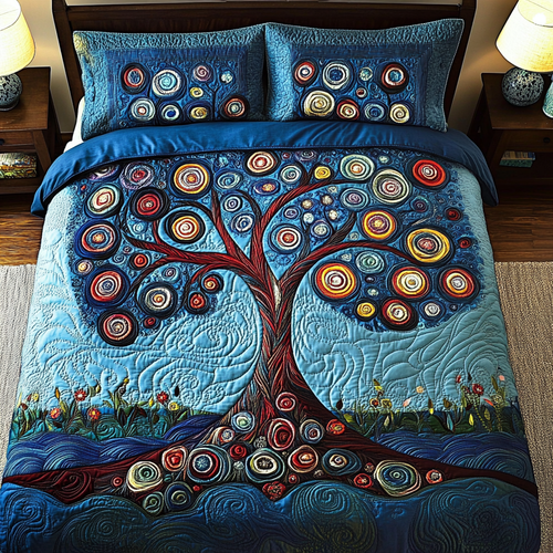 Tranquil Nature 3-Piece Quilted Bedding Set - Single (59" x 70")