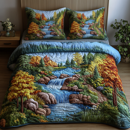 Tranquil Waters 3-Piece Quilted Bedding Set - Single (59" x 70")