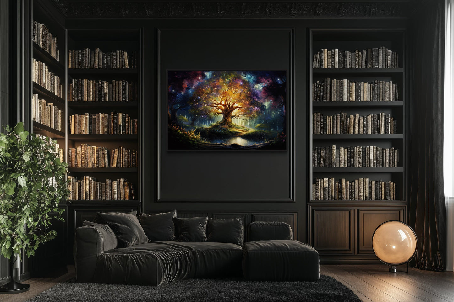 Tree of Knowledge Colorful Framed Canvas Wall Art