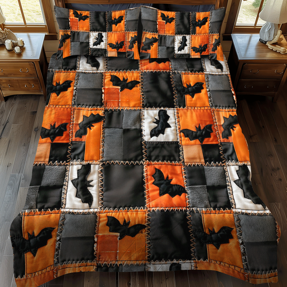 Trick Or Treat Halloween 3-Piece Quilted Bedding Set - Single (59" x 70")