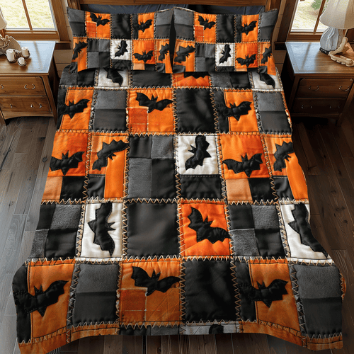 Trick Or Treat Halloween 3-Piece Quilted Bedding Set - Single (59" x 70")