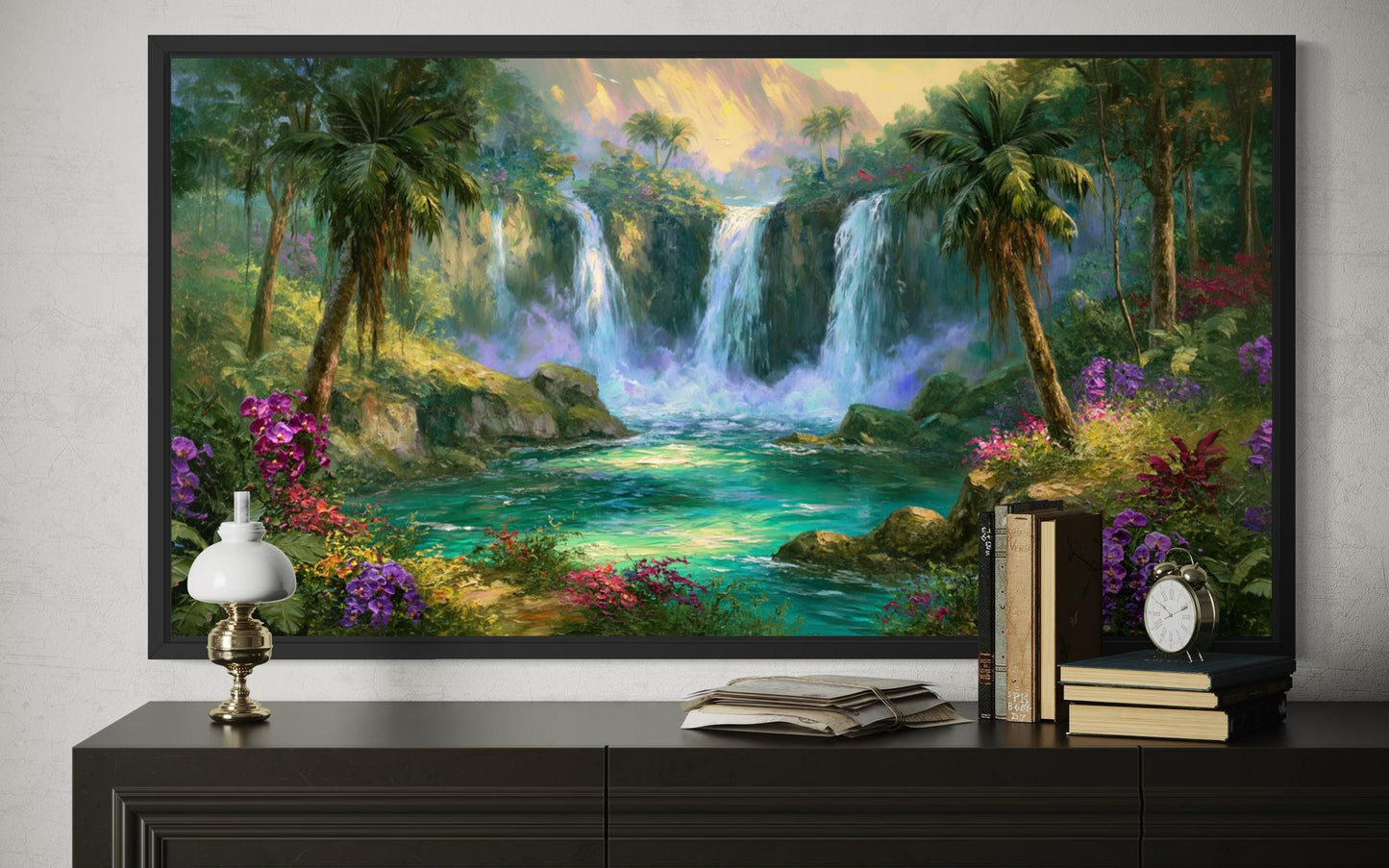 Tropical Waterfall - Jungle Paradise Canvas Wall Art