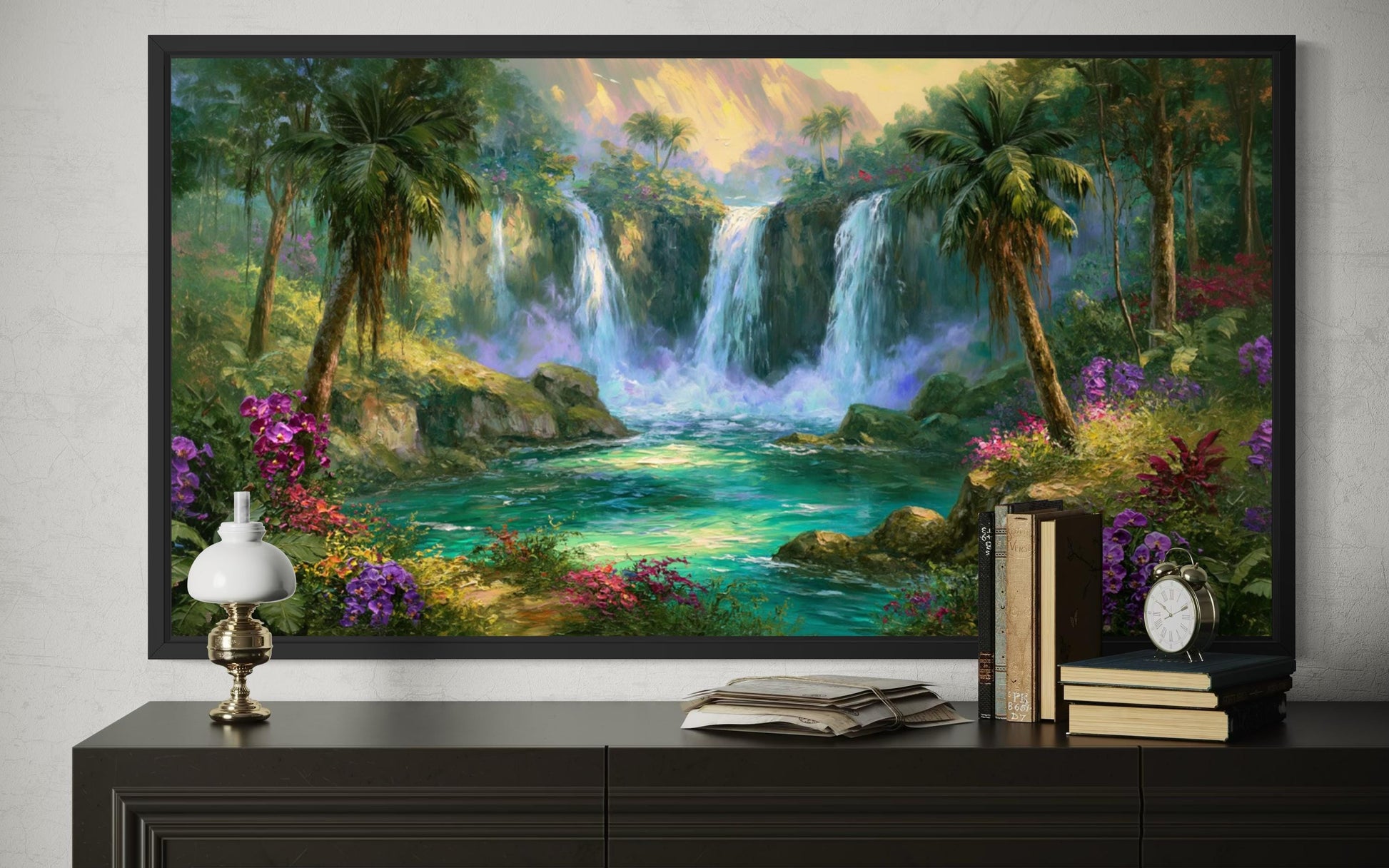 Tropical Waterfall - Jungle Paradise Canvas Wall Art