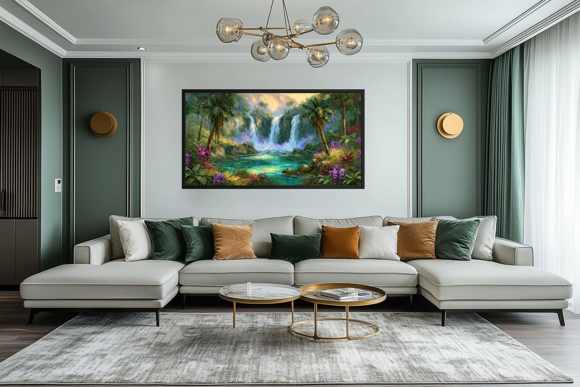 Tropical Waterfall - Jungle Paradise Canvas Wall Art