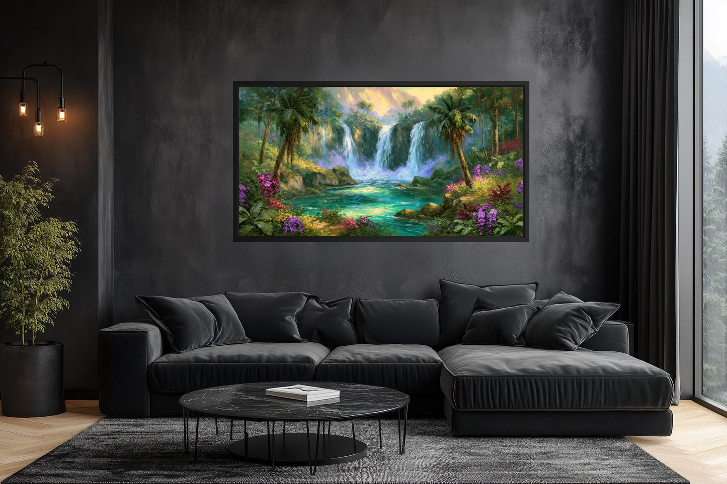 Tropical Waterfall - Jungle Paradise Canvas Wall Art
