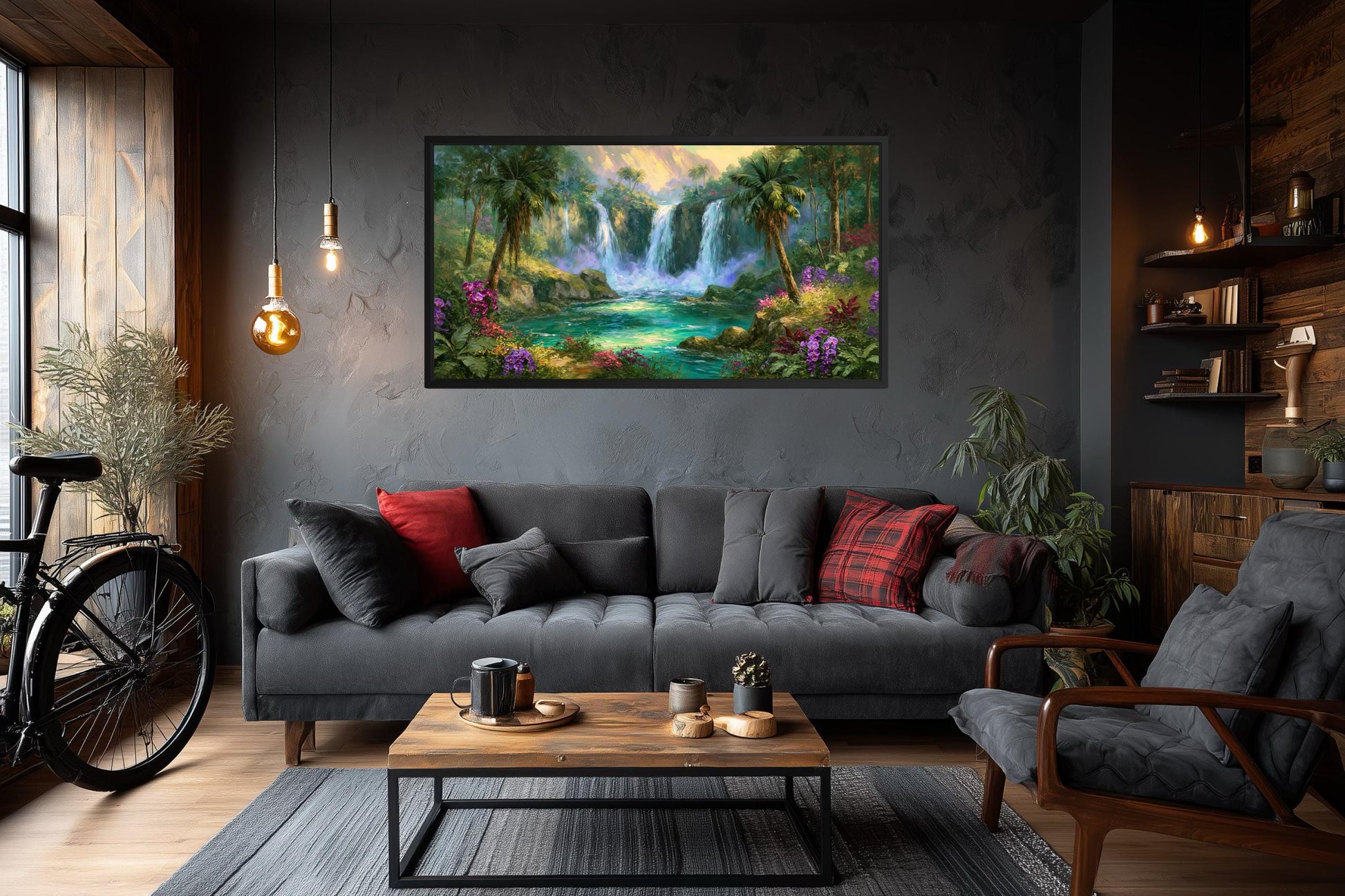 Tropical Waterfall - Jungle Paradise Canvas Wall Art