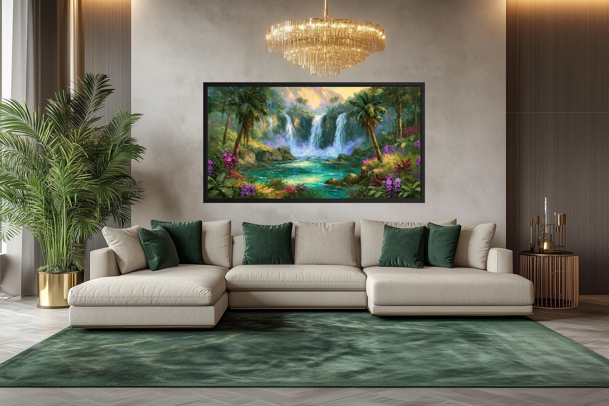 Tropical Waterfall - Jungle Paradise Canvas Wall Art