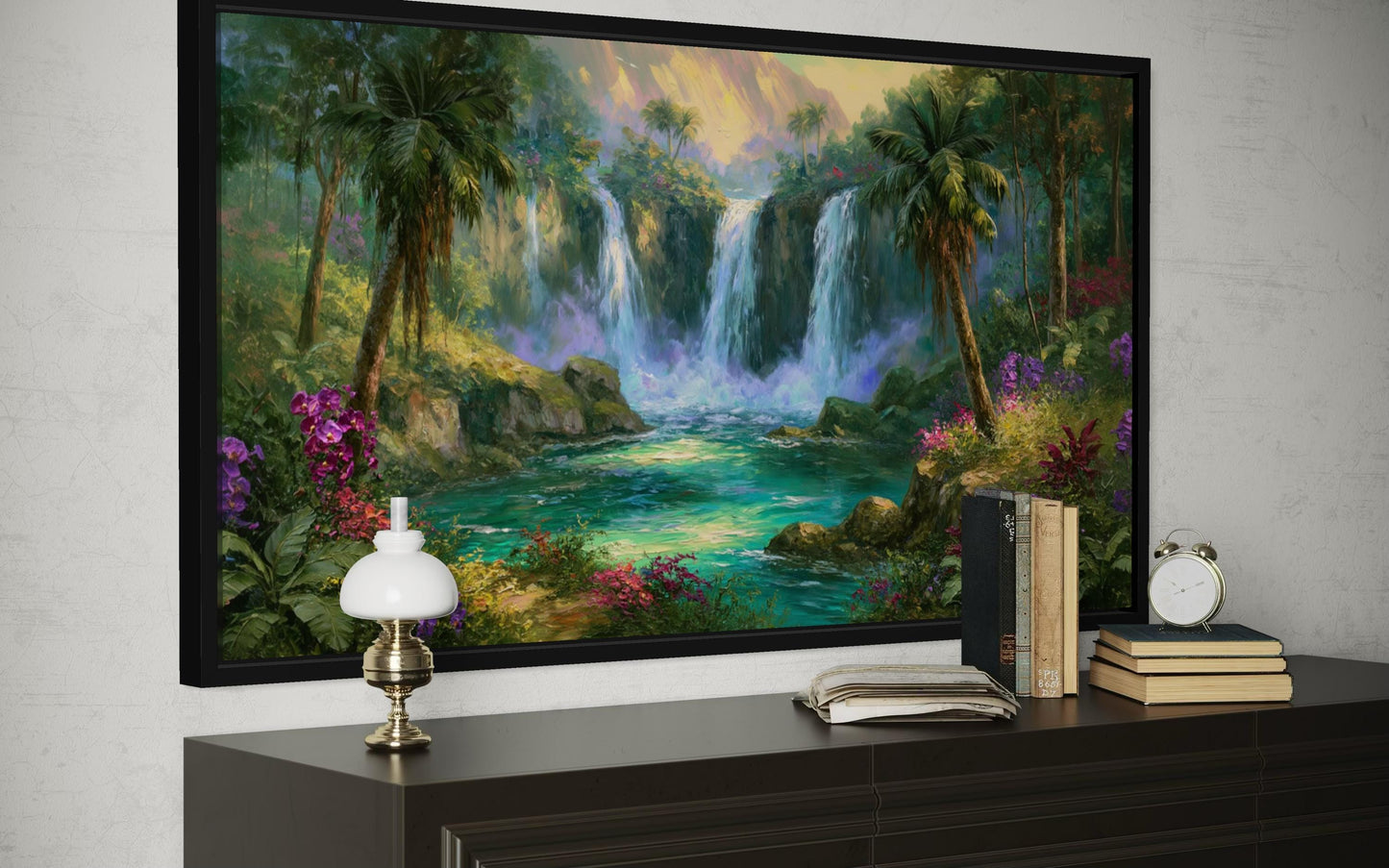 Tropical Waterfall - Jungle Paradise Canvas Wall Art