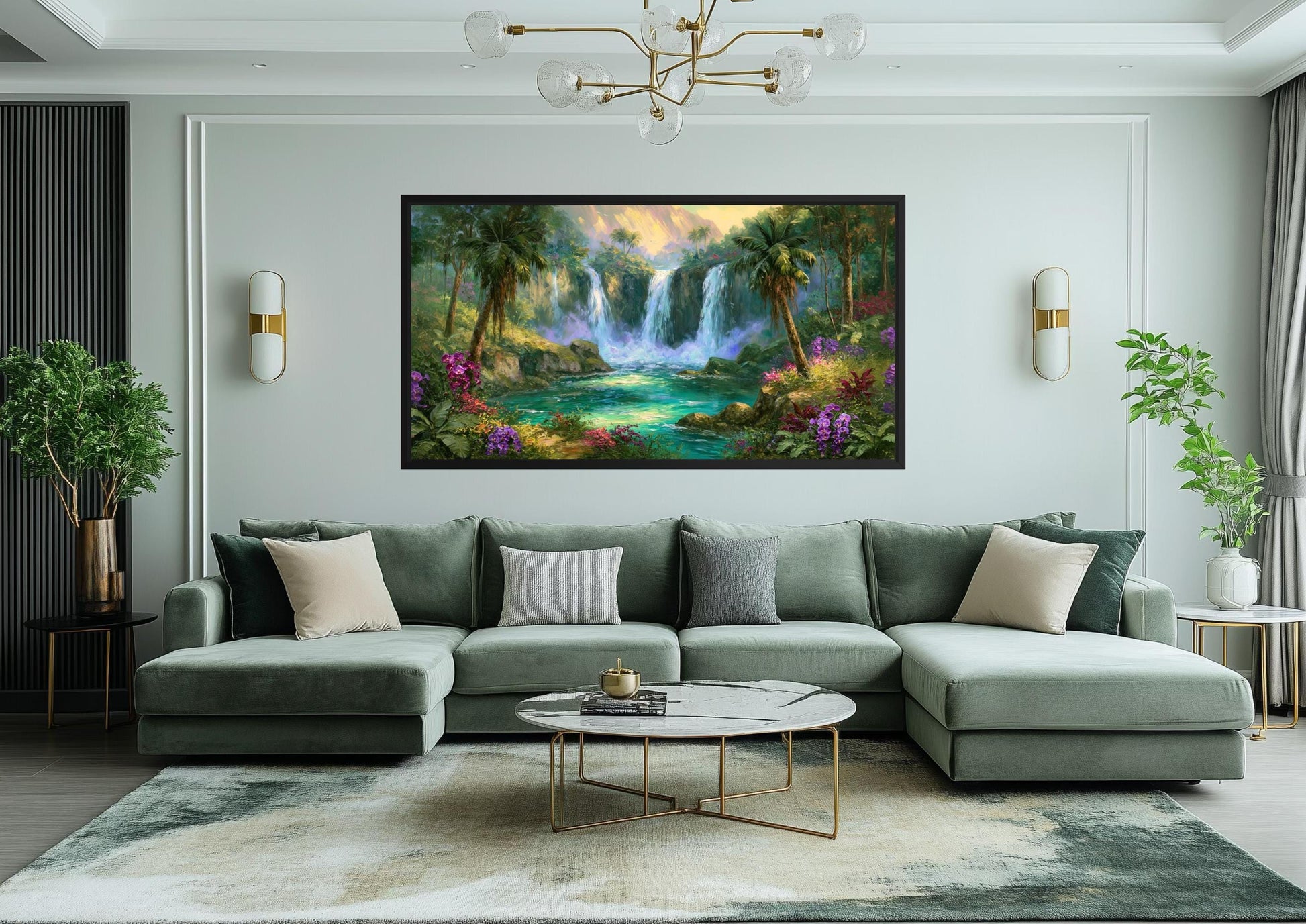 Tropical Waterfall - Jungle Paradise Canvas Wall Art