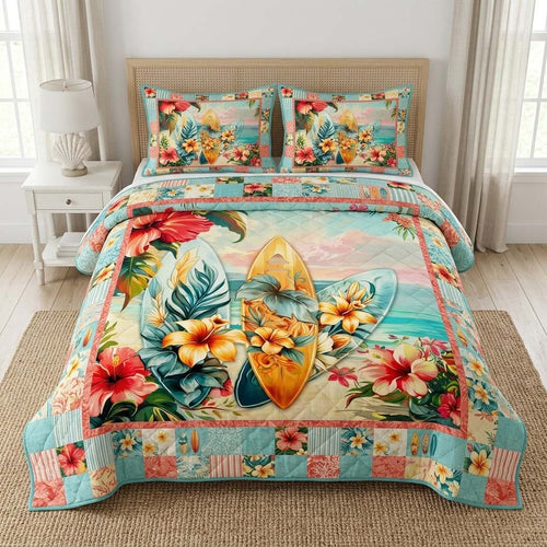 Tropical Dream 3-Piece Quilted Bedding Set - Single (59" x 70")