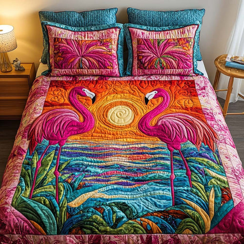 Tropical Glow 3-Piece Quilted Bedding Set - Single (59" x 70")