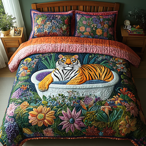 Tropical Roar Quilted Bedding Set - Single (59" x 70")