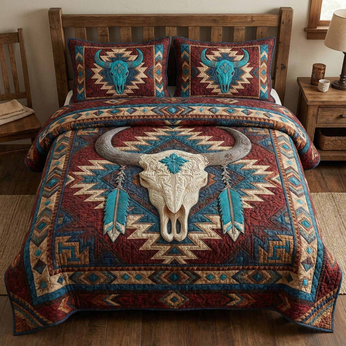Turquoise Legacy 3-Piece Quilted Bedding Set - Single (59" x 70")