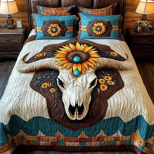 Turquoise Ranch 3-Piece Quilted Bedding Set - Single (59" x 70")