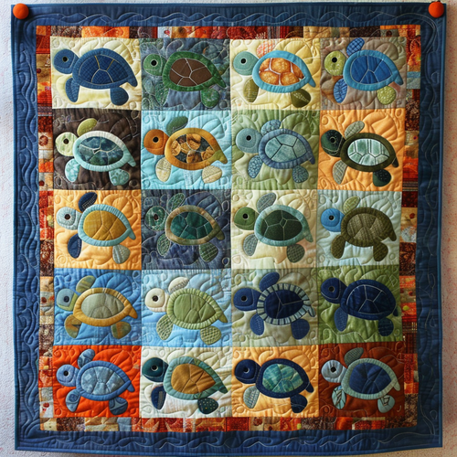 Turtley Cozy Quilted Blanket - Throw (55" x 60")