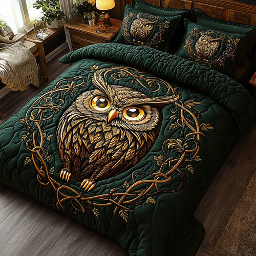 Twilight Observer 3-Piece Quilted Bedding Set - Single (59" x 70")
